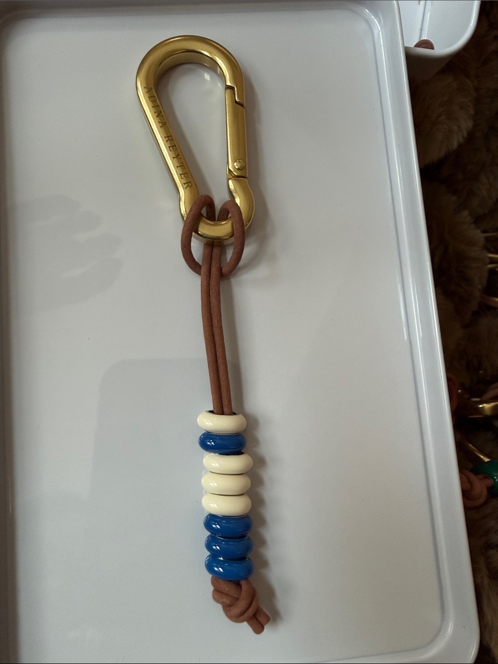 Adina Reyter Sterling enamel bag charm keychain
